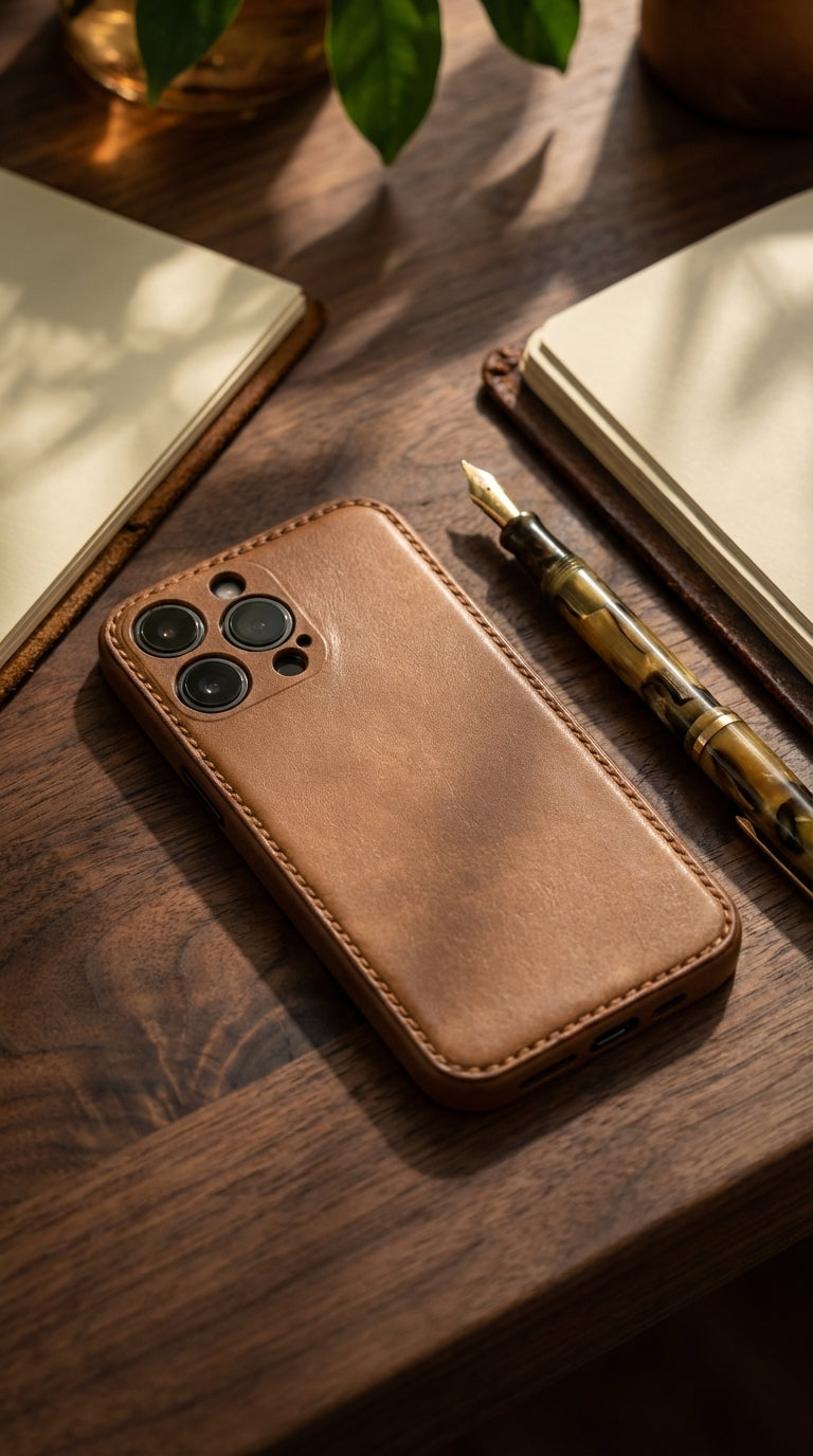 Funda unibody de cuero de plena flor para iPhone: el arte de la artesanía en cuero puro