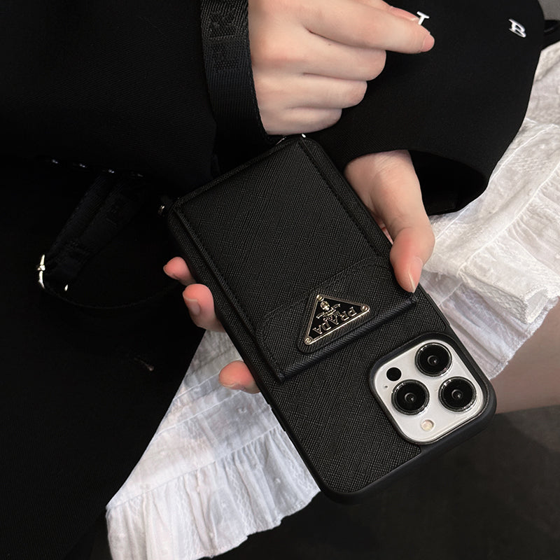Lyxigt Crossbody-läderfodral för iPhone