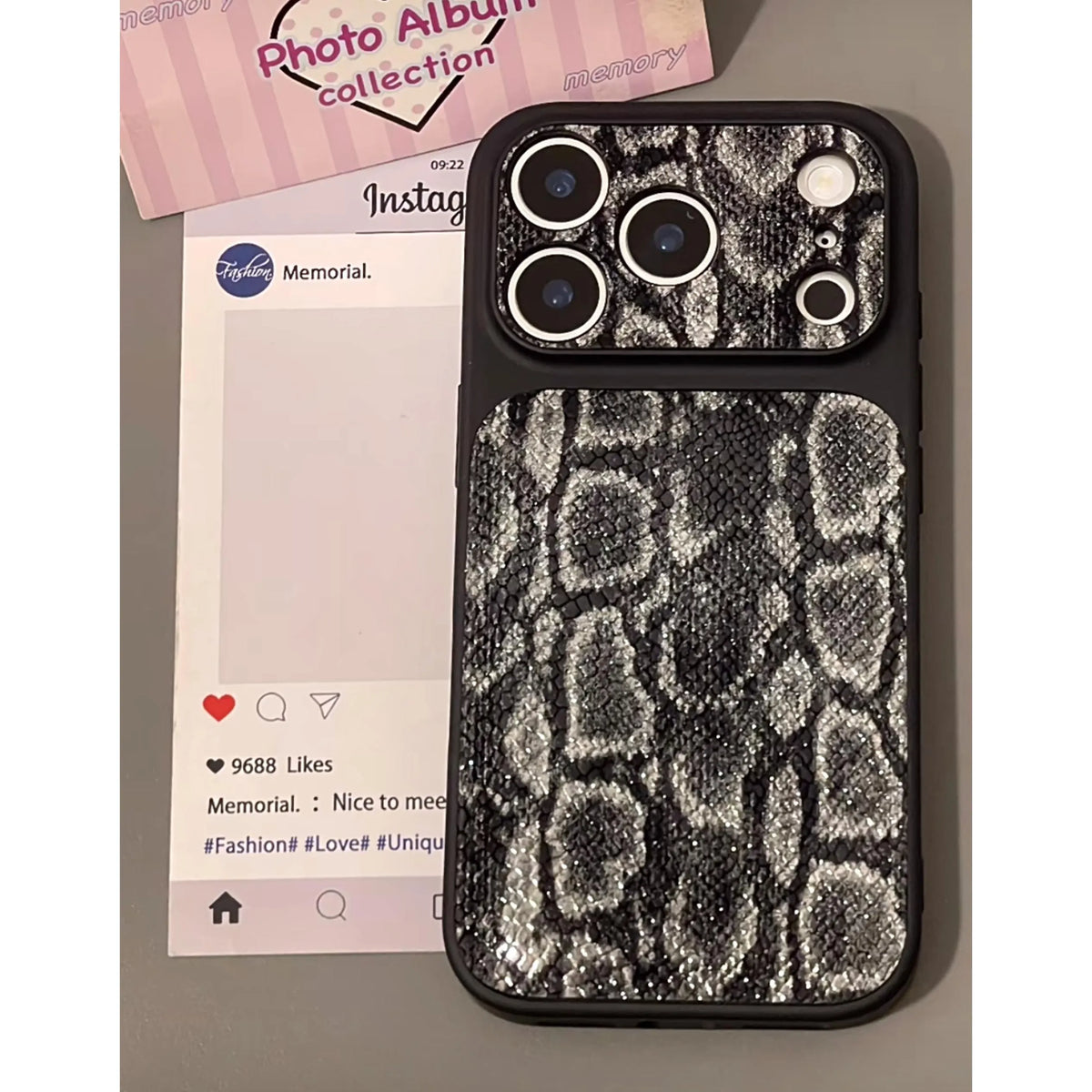Textura de piel de serpiente de lujo Funda y vinilo para iPhone