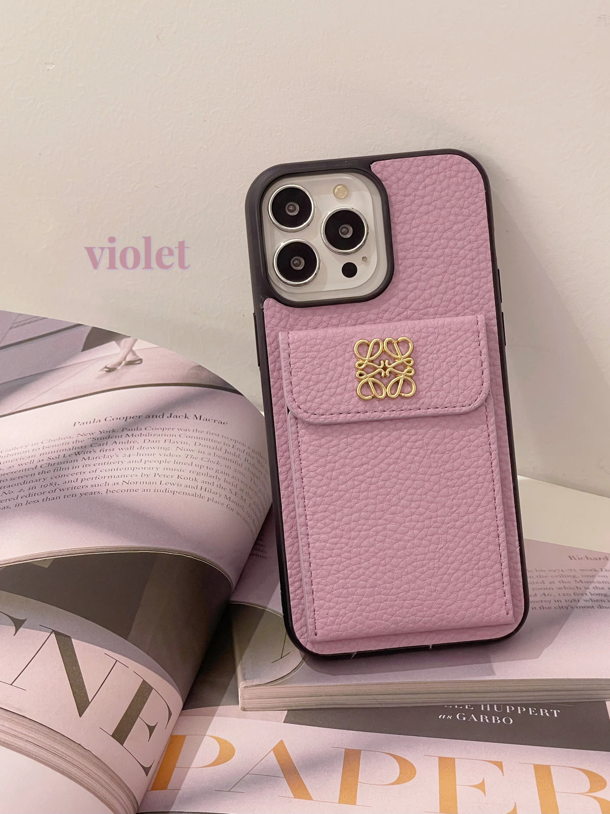 Funda de lujo para iPhone con tarjetero negro-QBK240603