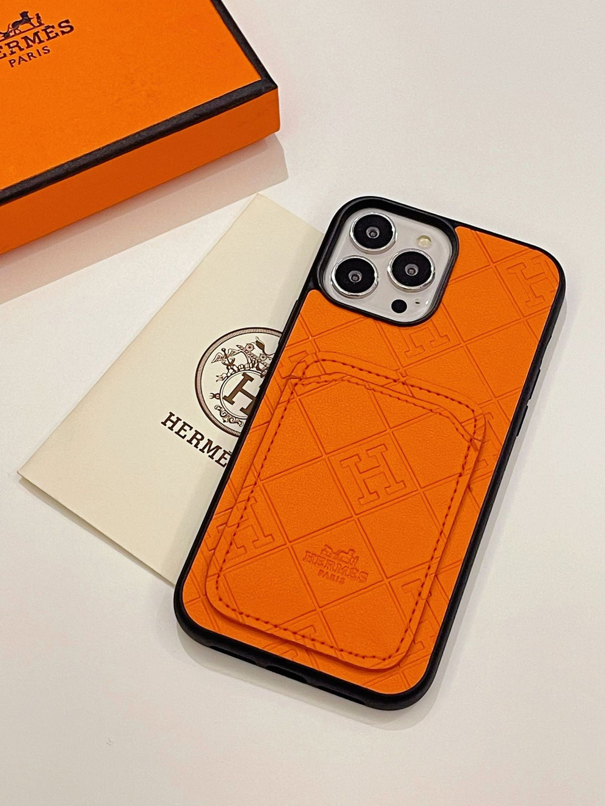 Funda para iPhone con tarjetero de cuero H