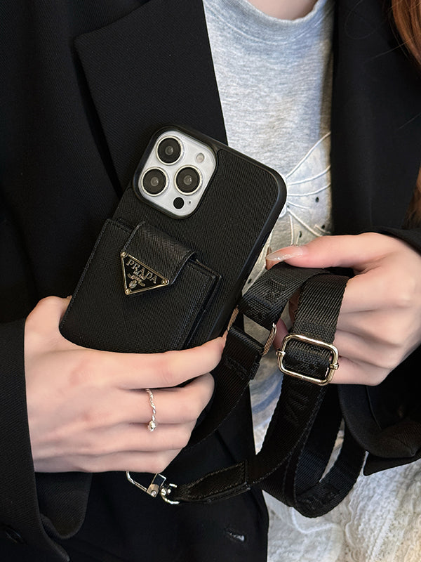 Lyxigt Crossbody-läderfodral för iPhone