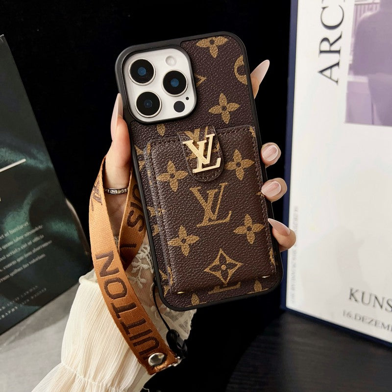 Lyxigt klassiskt färg Crossbody iPhone-fodral