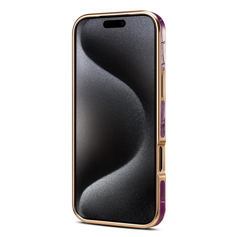 Funda de piel con relieve de cocodrilo para iPhone