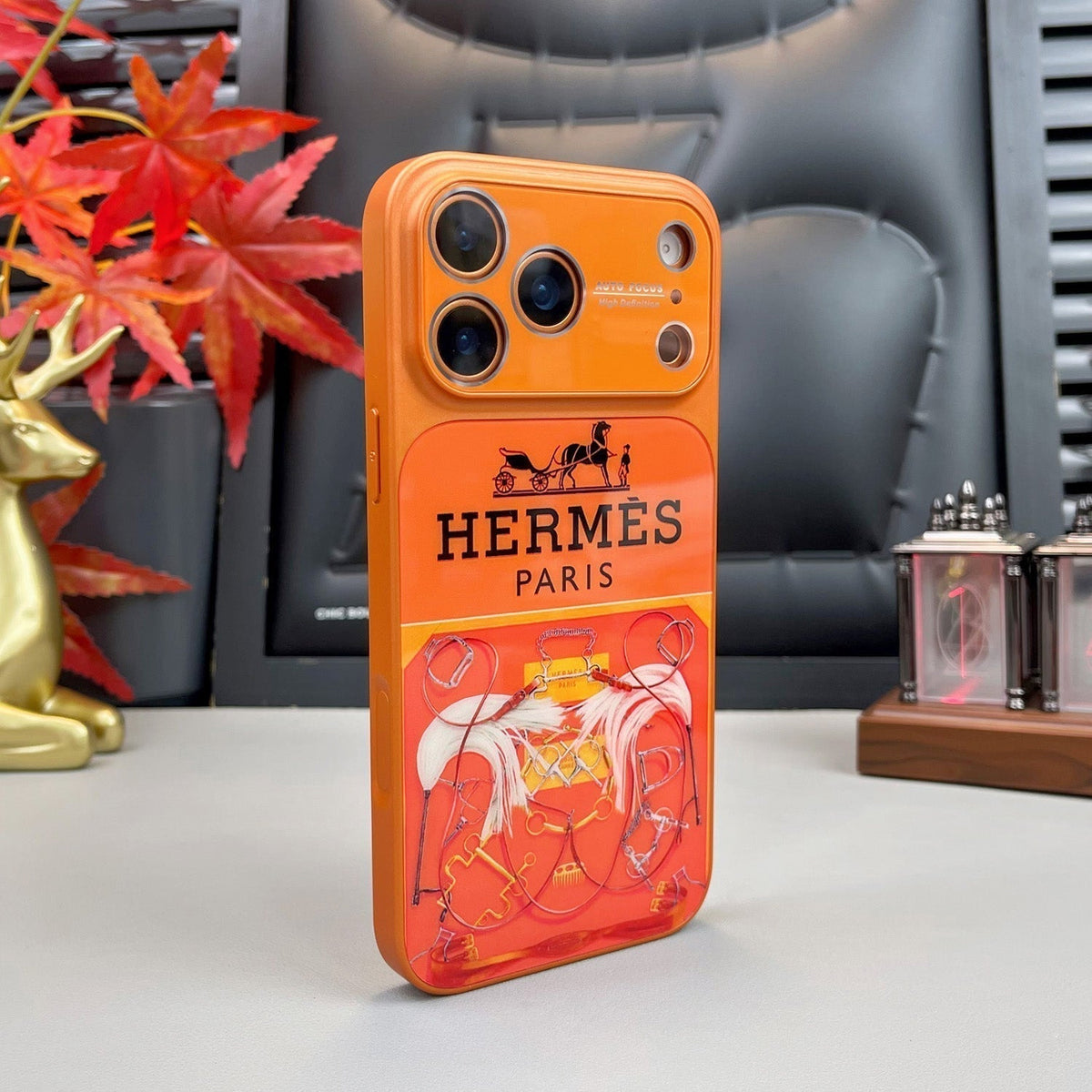 Serie H Luxury Orange Funda y vinilo para iPhone