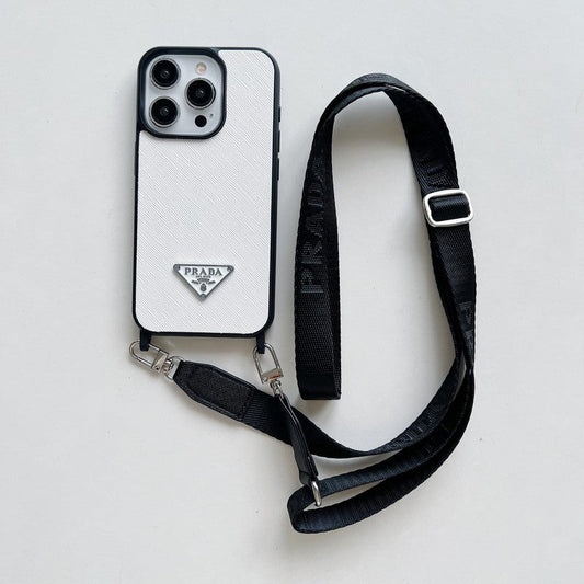 Funda de cuero cruzada de lujo para iPhone