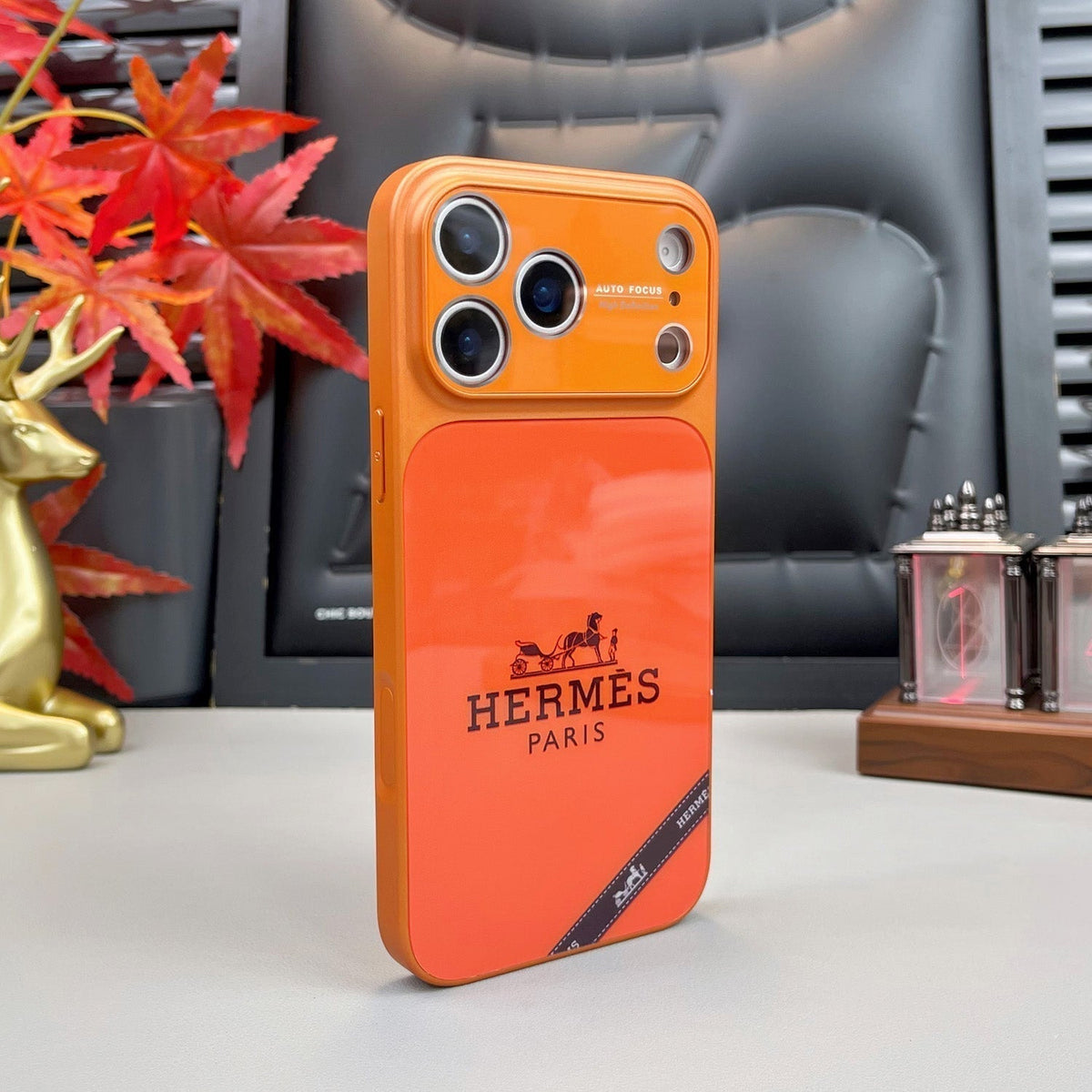 Serie H Luxury Orange Funda y vinilo para iPhone