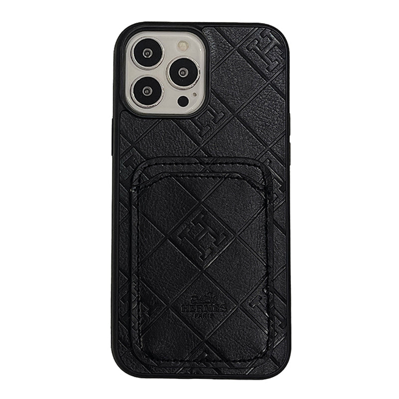 Funda para iPhone con tarjetero de cuero H