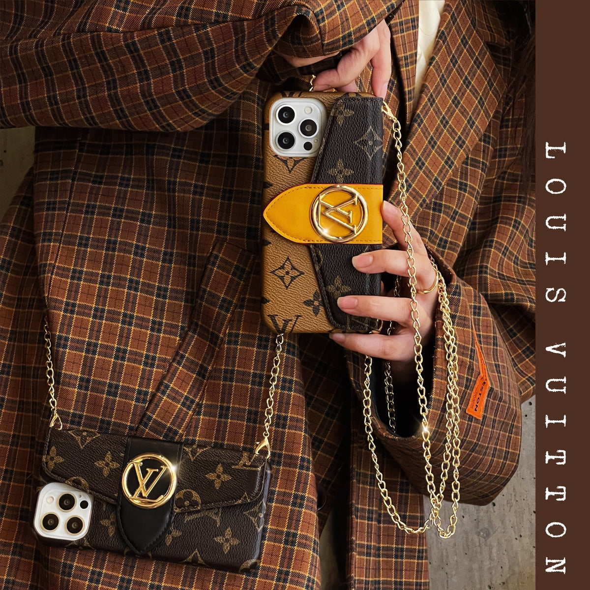 Lyxigt CrossBody-korthållare iPhonefodral