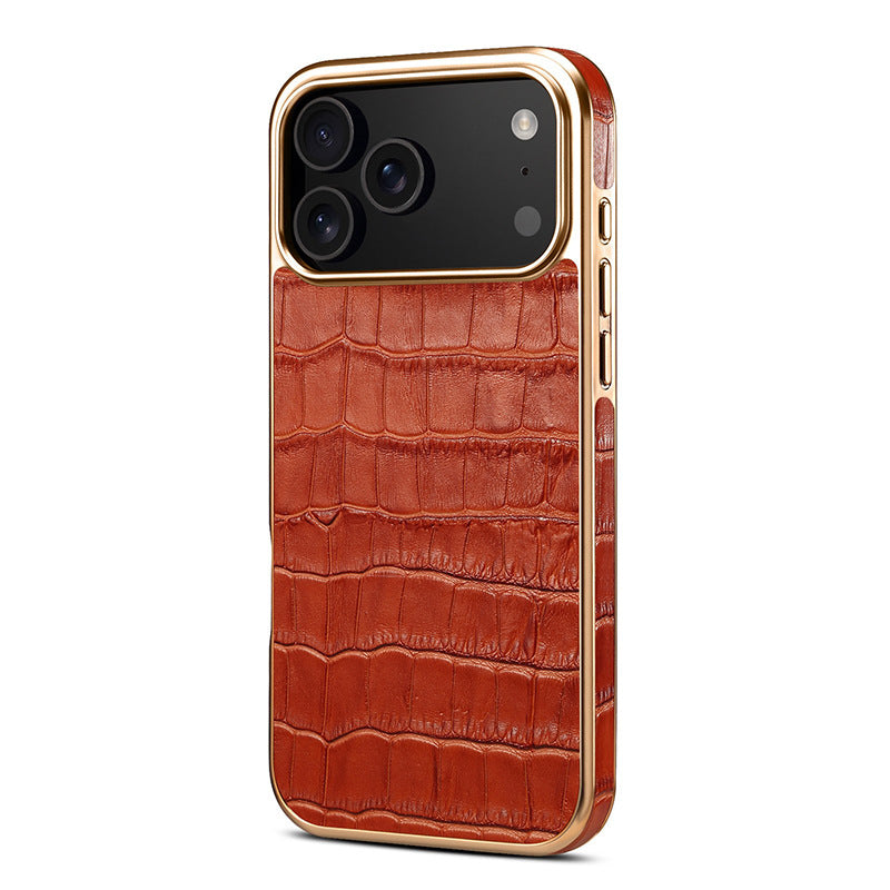Funda de piel con relieve de cocodrilo para iPhone