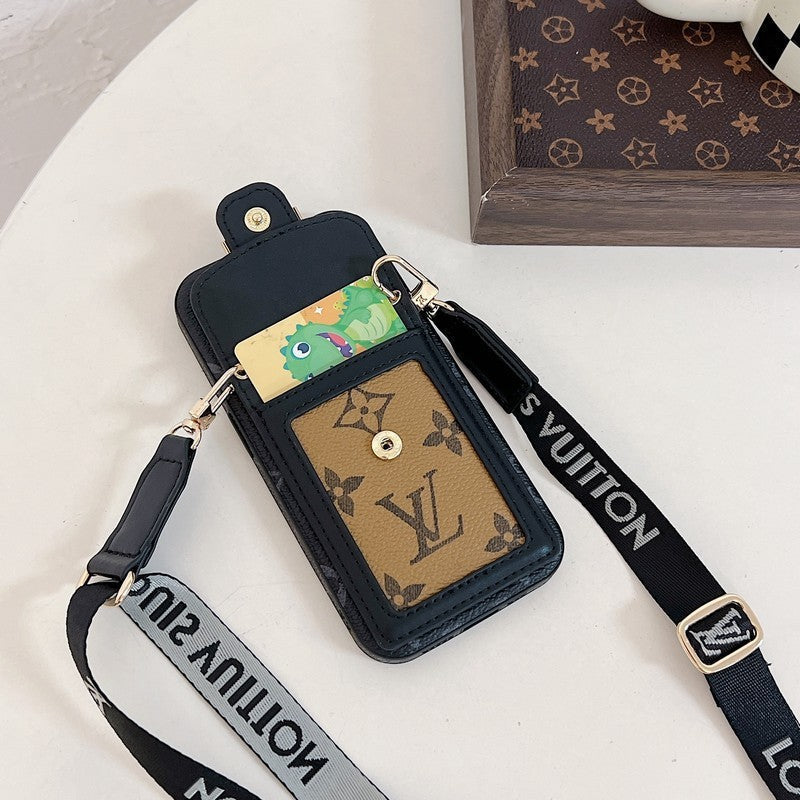 Lyxig korthållare Crossbody iPhone-fodral
