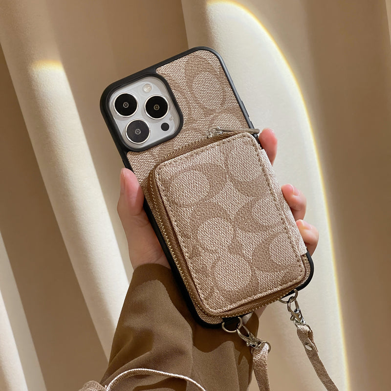Klassiskt iPhonefodral med plånbok Kaffe-LQB241412