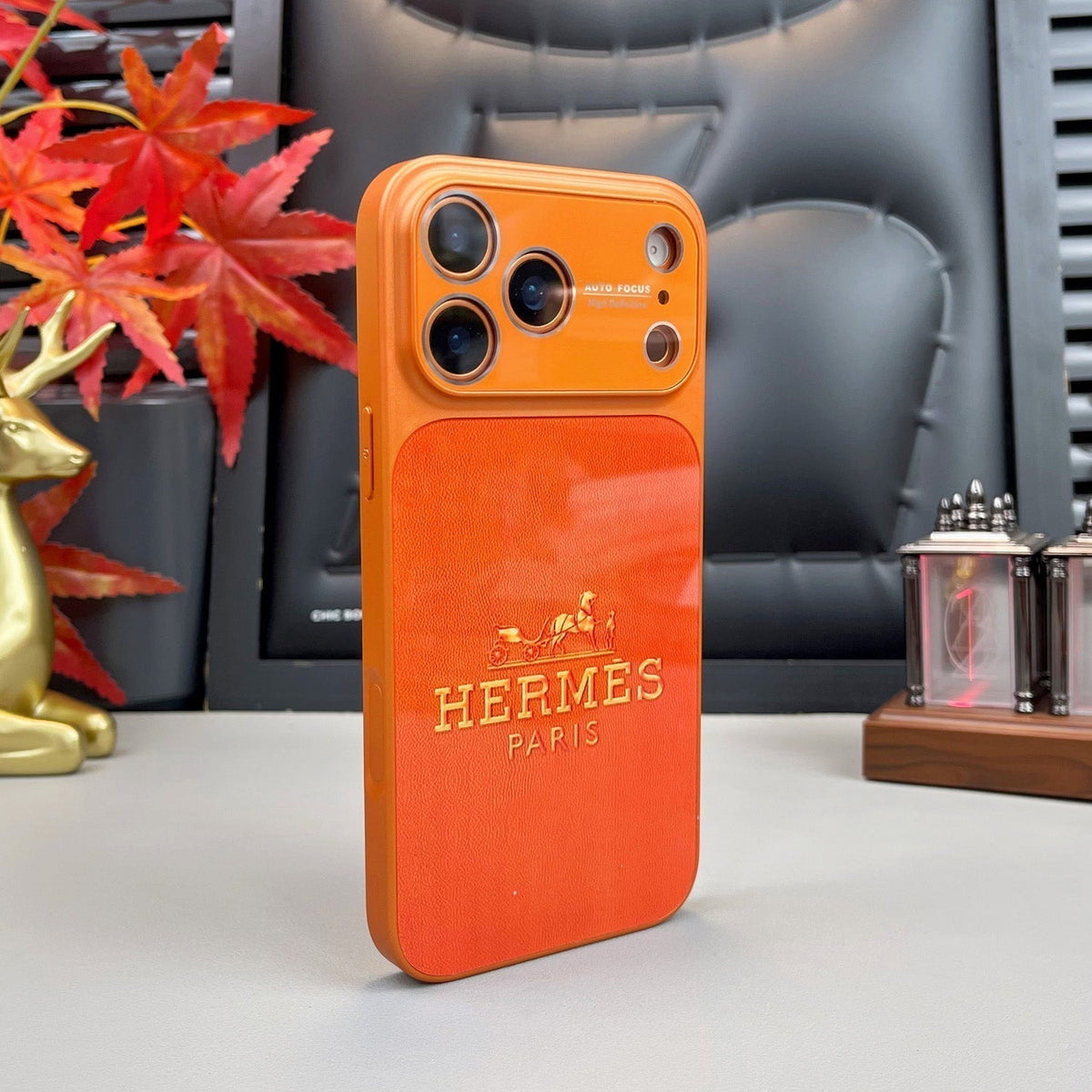 Serie H Luxury Orange Funda y vinilo para iPhone
