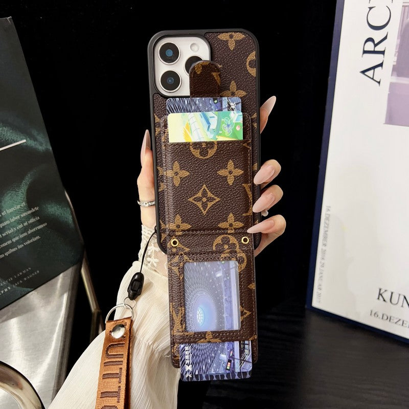 Lyxigt klassiskt färg Crossbody iPhone-fodral