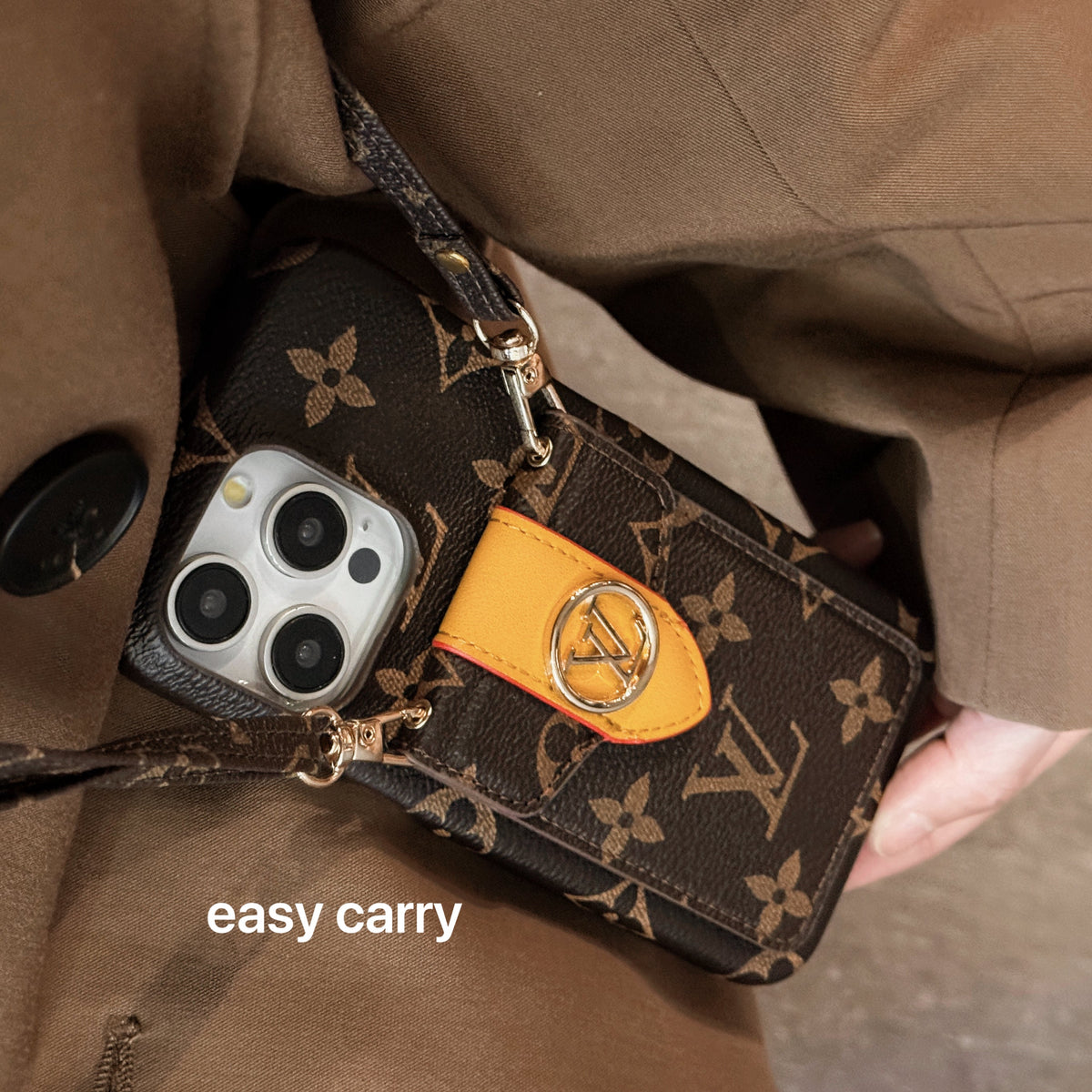 Lyxig korthållare för iPhone-fodral