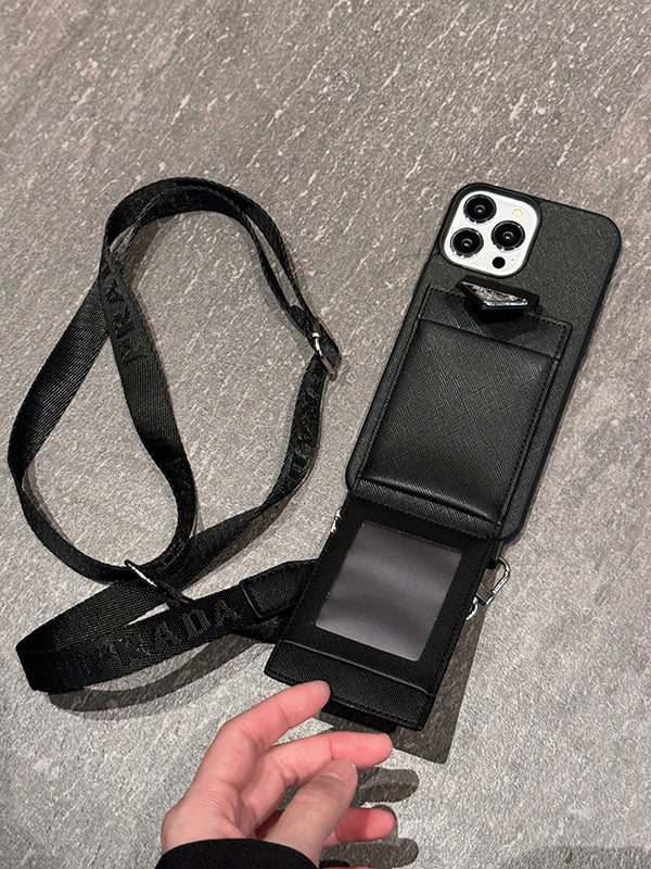 Lyxigt Crossbody-läderfodral för iPhone