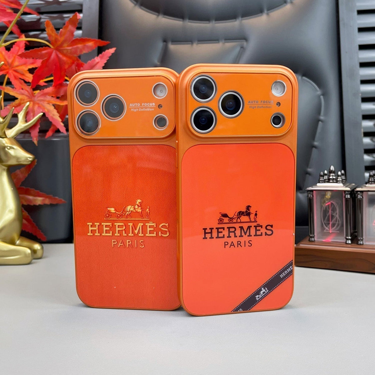 Serie H Luxury Orange Funda y vinilo para iPhone