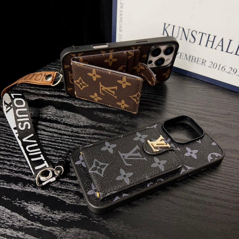 Lyxigt klassiskt färg Crossbody iPhone-fodral