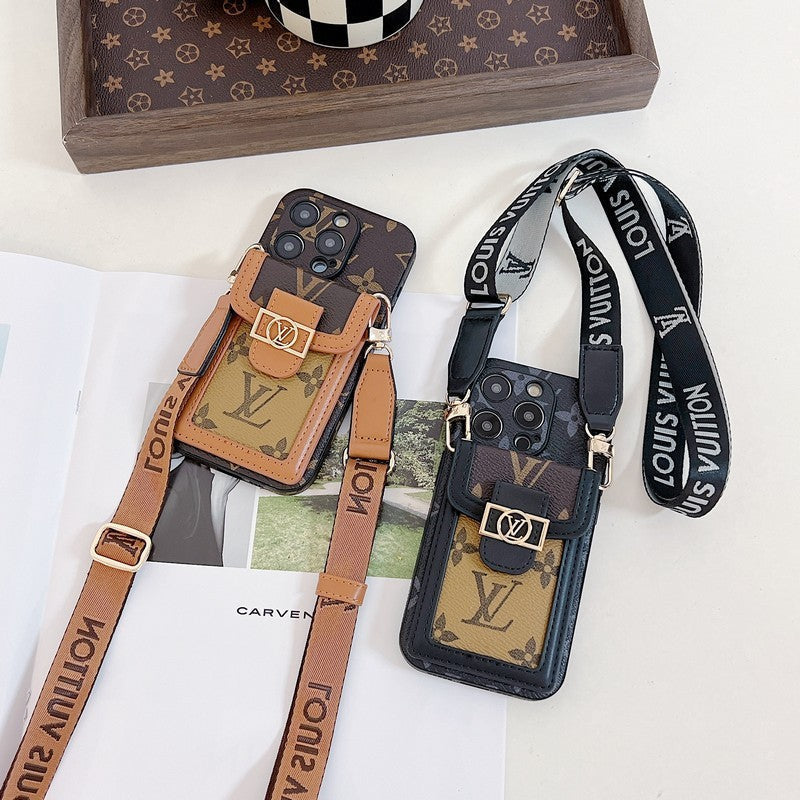 Lyxig korthållare Crossbody iPhone-fodral