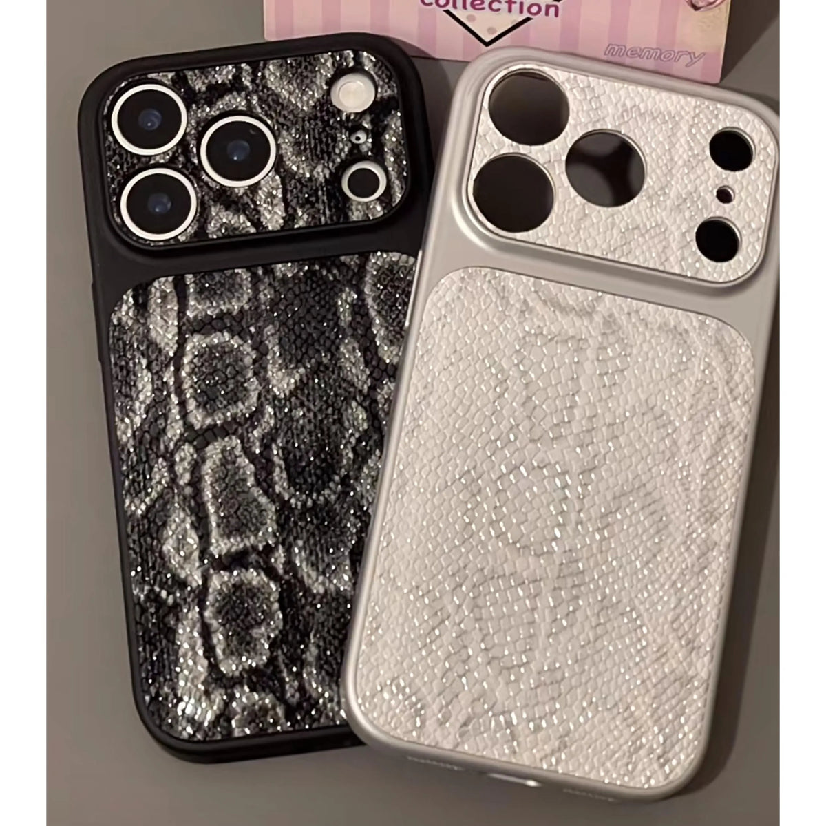 Textura de piel de serpiente de lujo Funda y vinilo para iPhone