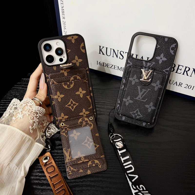 Lyxigt klassiskt färg Crossbody iPhone-fodral