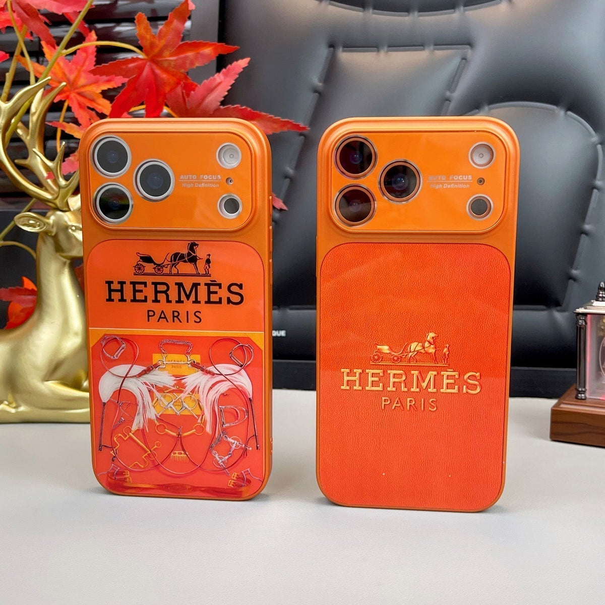 Serie H Luxury Orange Funda y vinilo para iPhone