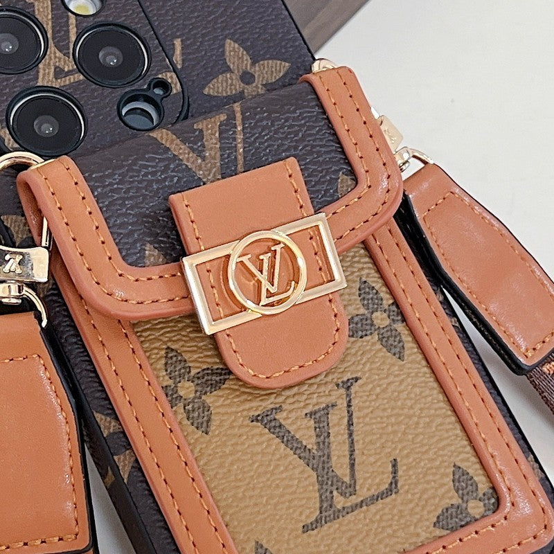 Lyxig korthållare Crossbody iPhone-fodral