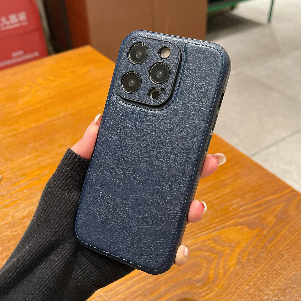 Premium vintage läder iPhone-fodral – Soft Touch Shockproof Skyddsfodral