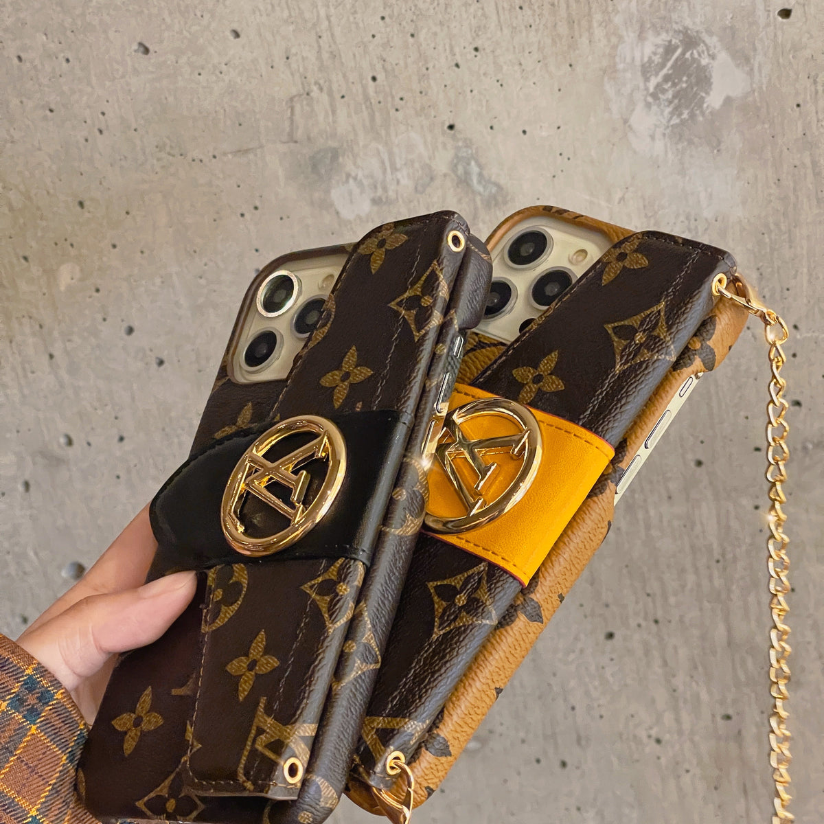 Lyxigt CrossBody-korthållare iPhonefodral