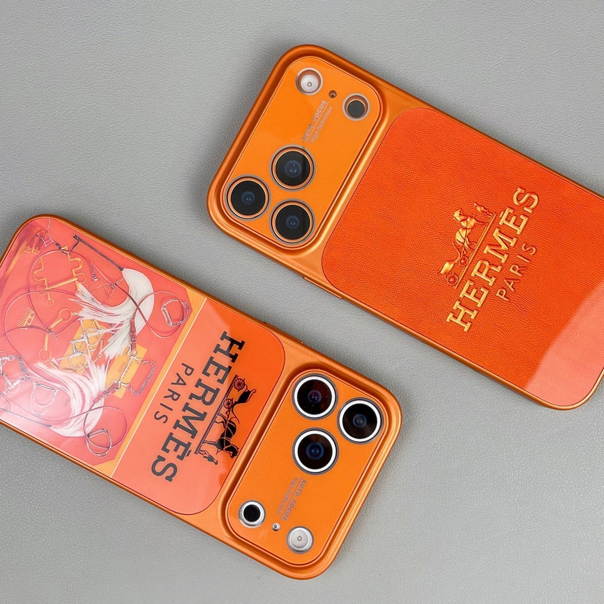 Serie H Luxury Orange Funda y vinilo para iPhone