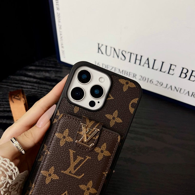 Lyxigt klassiskt färg Crossbody iPhone-fodral