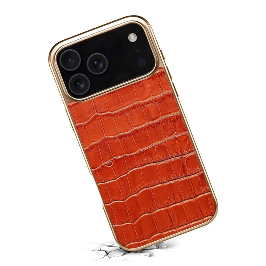Funda de piel con relieve de cocodrilo para iPhone