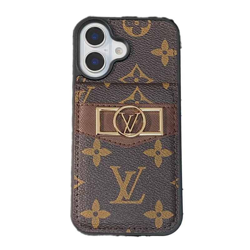 Lyxig kortväska Guldlogotyp iPhonefodral