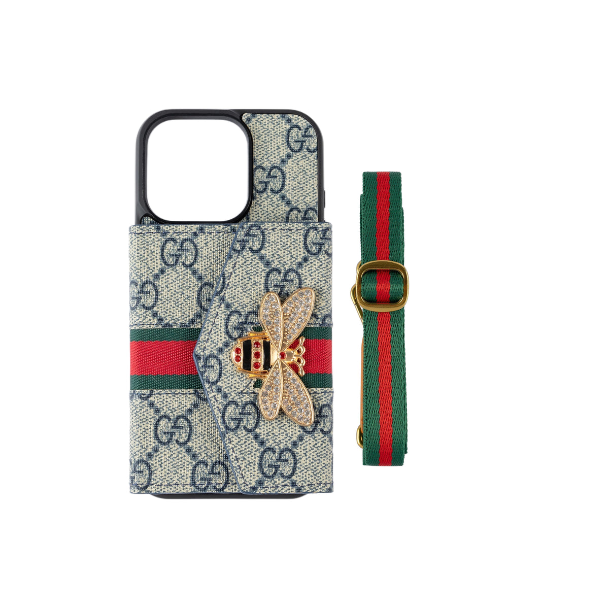 Premium Advanced Crossbody iPhone-fodral med korthållare och axelrem