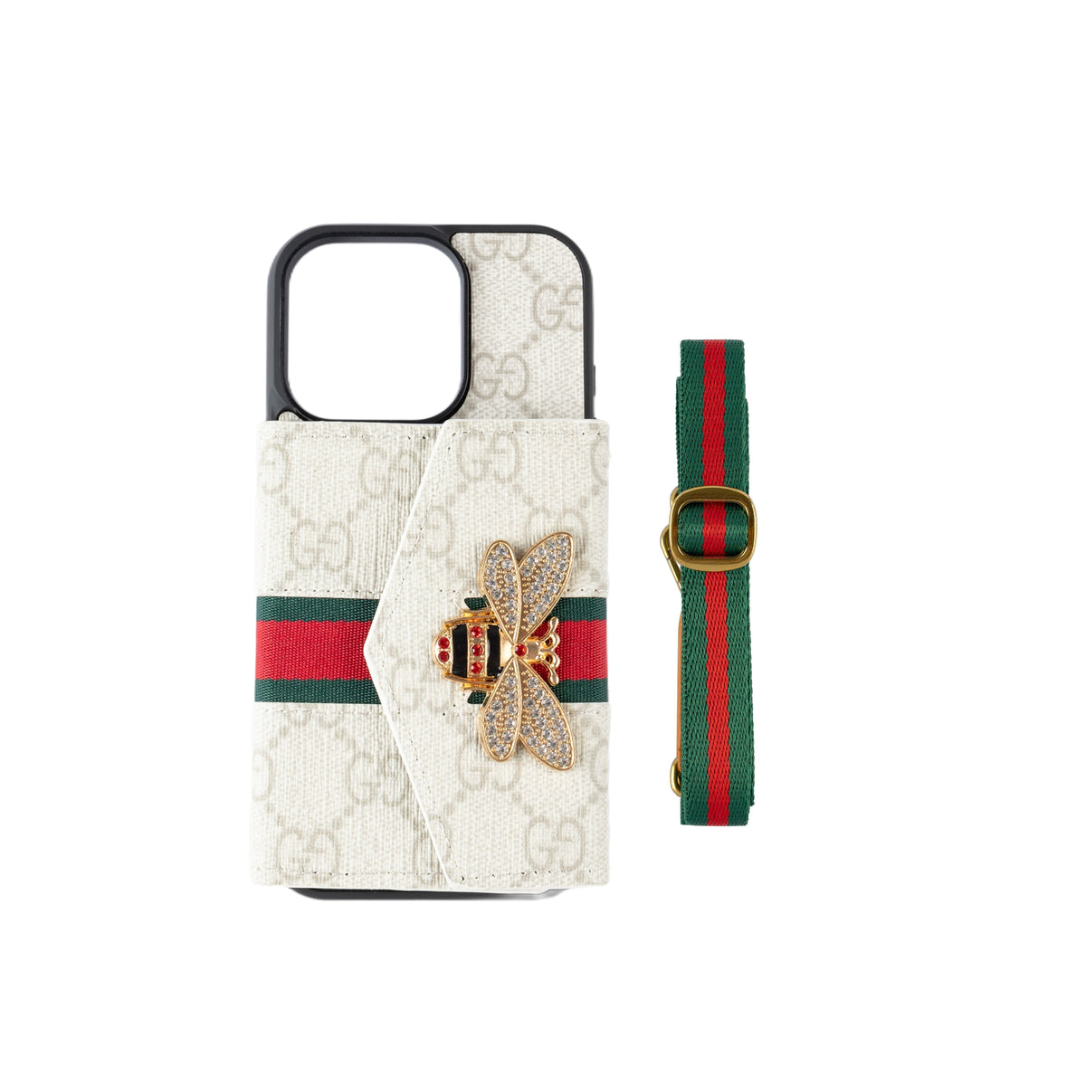 Premium Advanced Crossbody iPhone-fodral med korthållare och axelrem