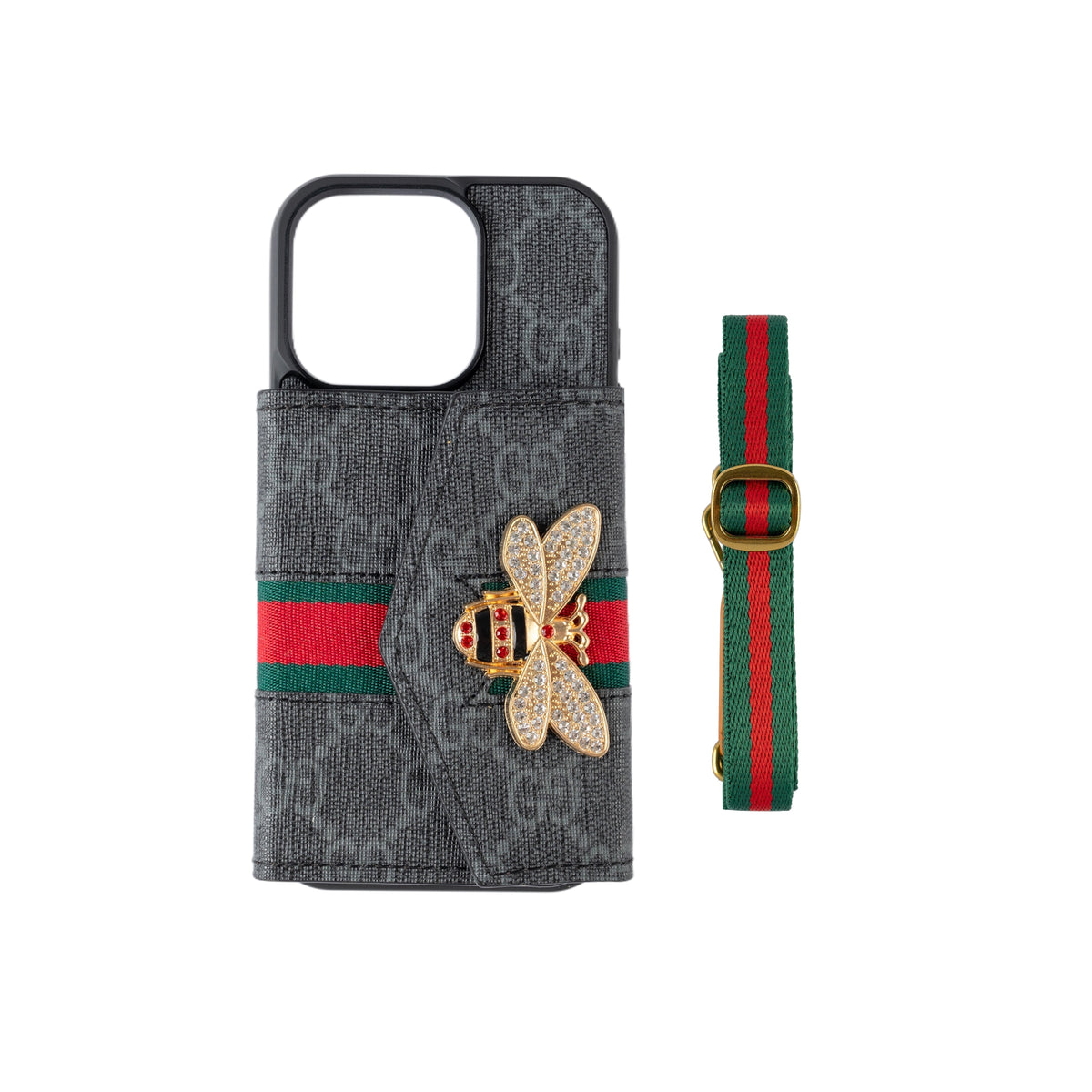 Premium Advanced Crossbody iPhone-fodral med korthållare och axelrem