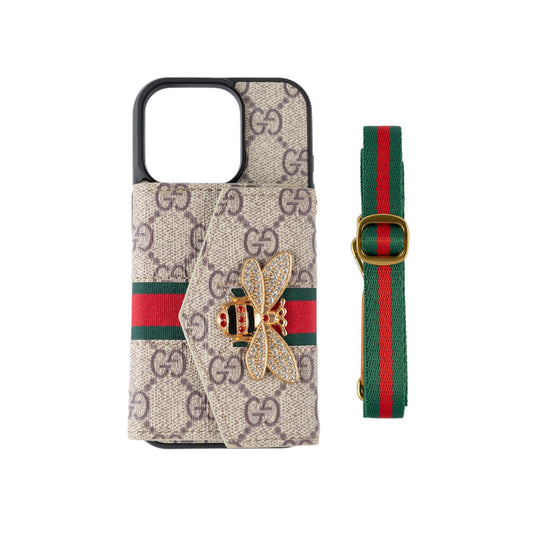 Premium Advanced Crossbody iPhone-fodral med korthållare och axelrem