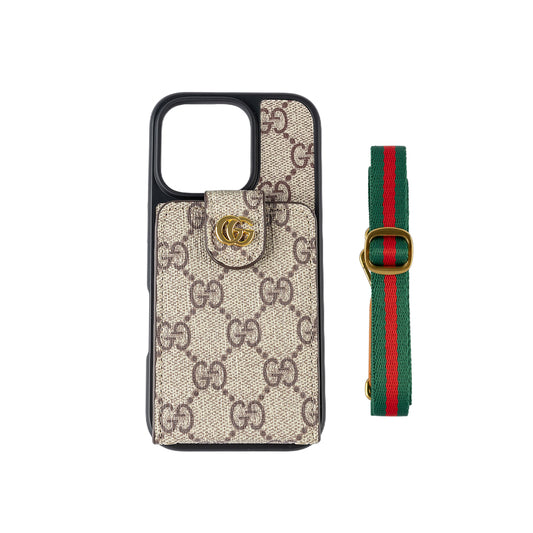 Lyxigt Crossbody iPhone-fodral med korthållare och rem