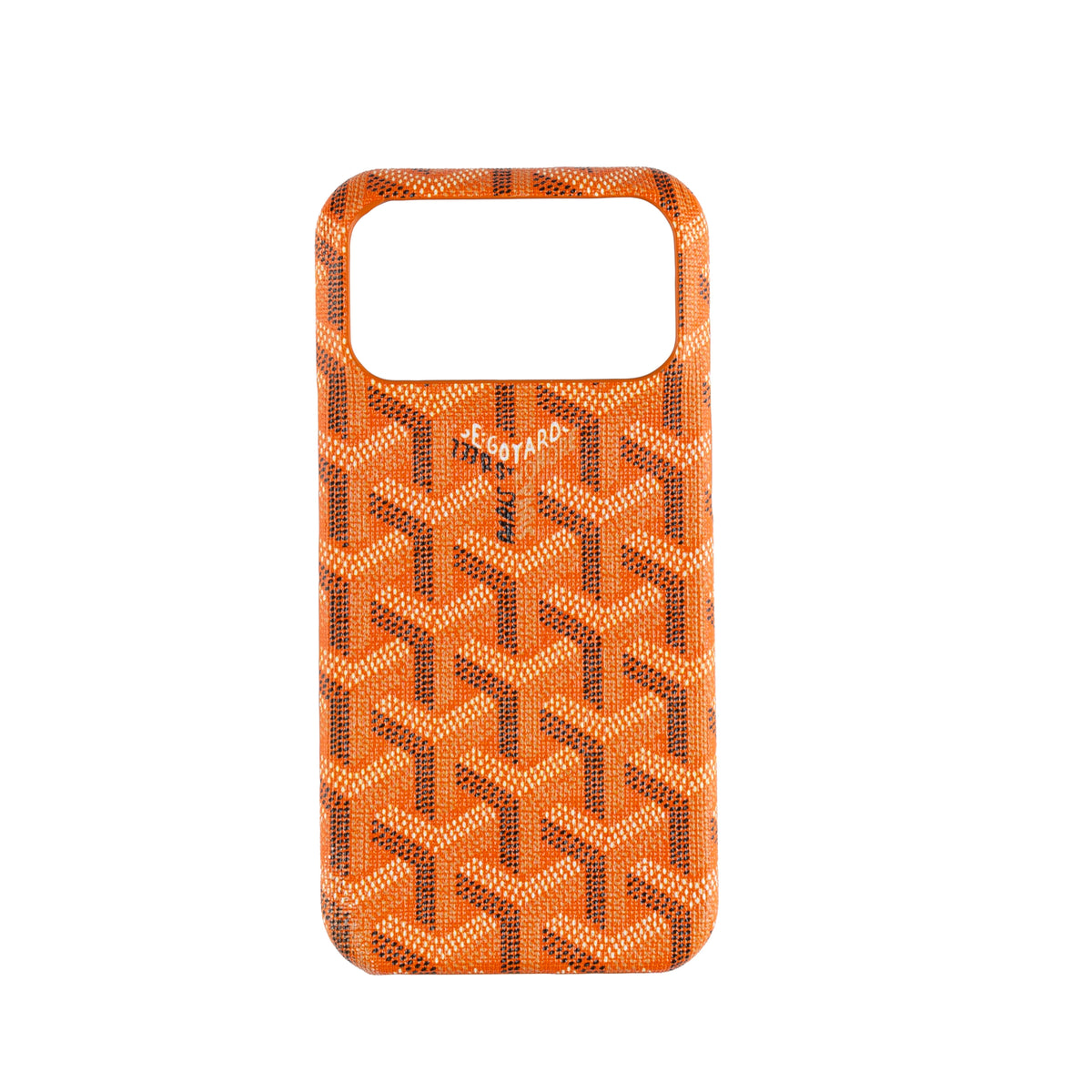Funda de iPhone naranja texturizada de lujo: cubierta protectora elegante a prueba de golpes