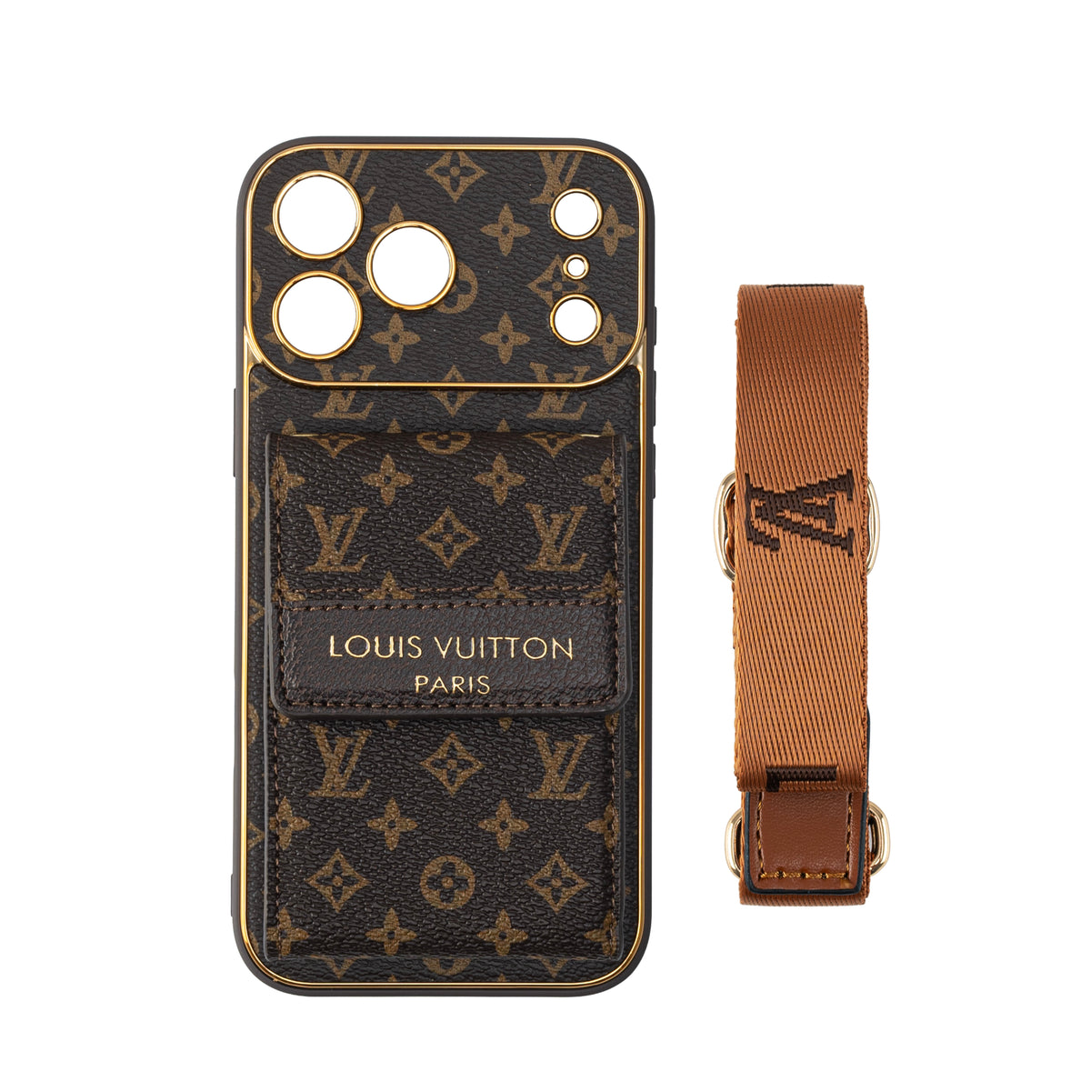 Nuevo estuche clásico de lujo para iPhone con tarjetero y correa cruzada 012