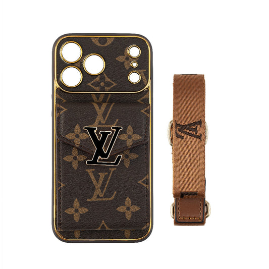 Nuevo estuche clásico de lujo para iPhone con tarjetero y correa cruzada 03