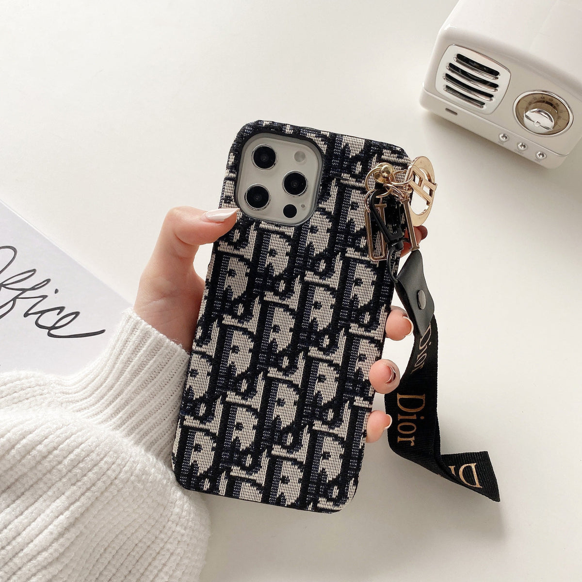 Modefodral till iPhone med rem Svart-GS240315