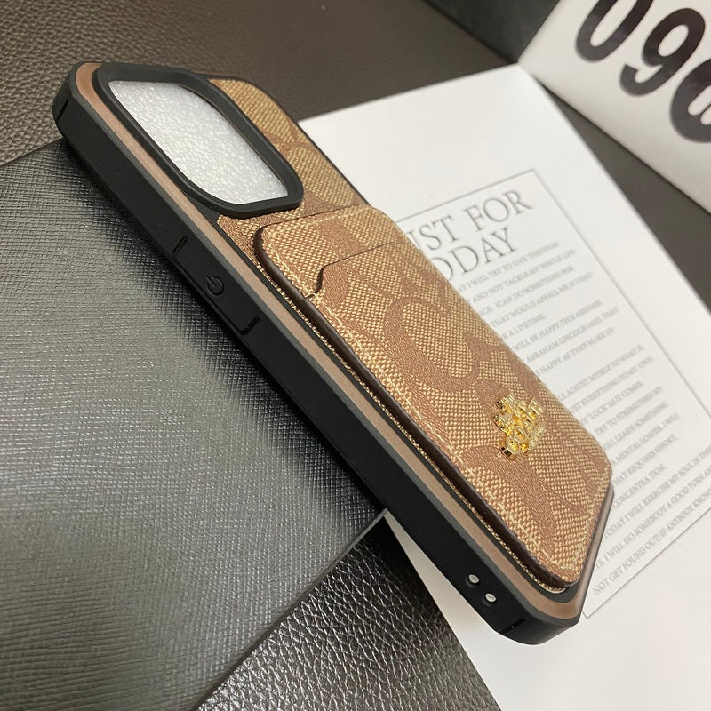 Funda clásica para iPhone con tarjetero Café -KB241416