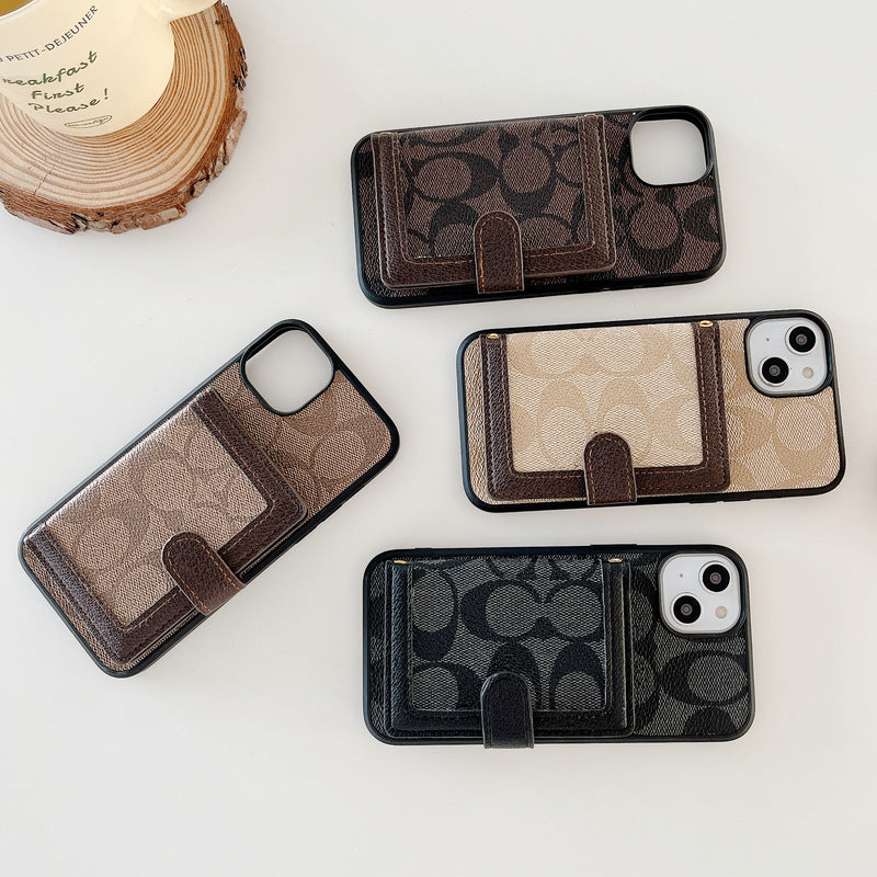 Funda clásica para iPhone con cartera y correa cruzada blanca -XK240402
