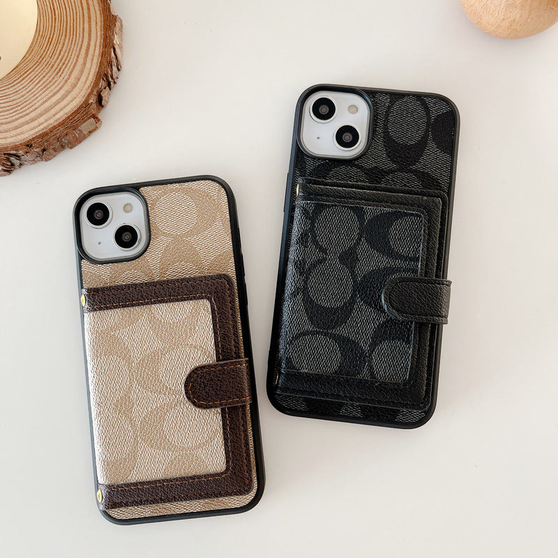 Funda clásica para iPhone con cartera y correa cruzada blanca -XK240402