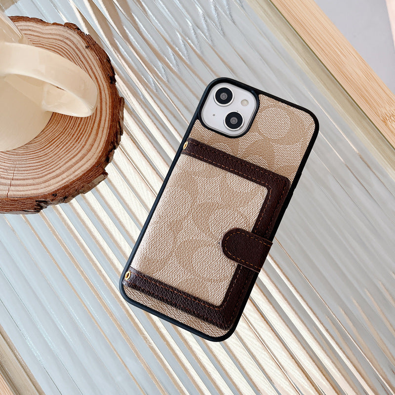Funda clásica para iPhone con cartera y correa cruzada blanca -XK240402