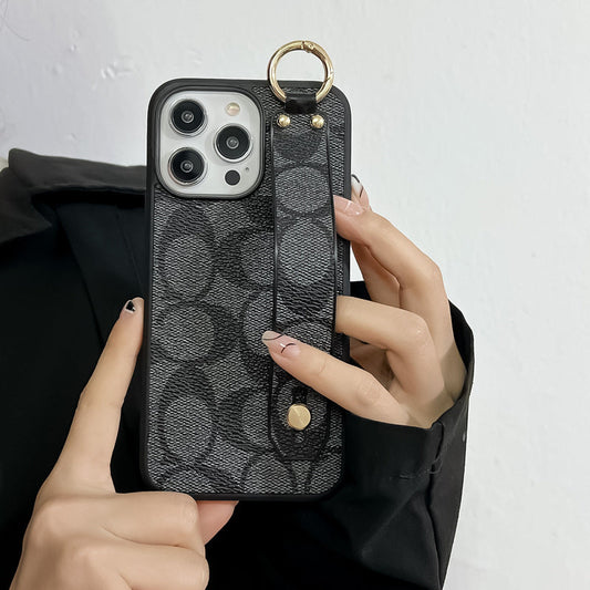 Klassiskt iPhone-skal med hållare svart-SW240330