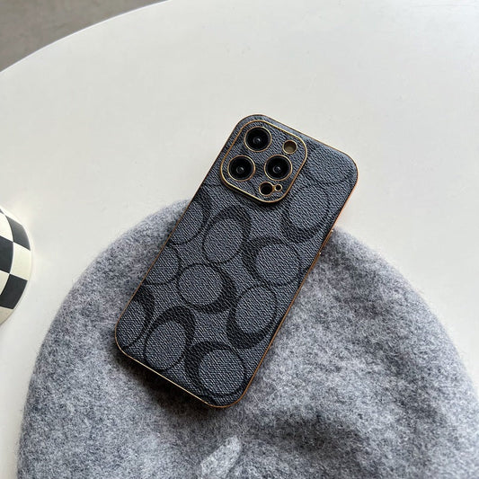 Funda iPhone Clásica Cuero Negro -QBK240513