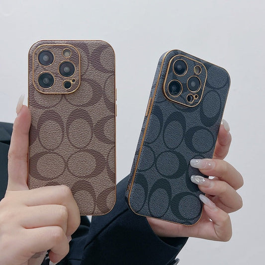 Klassiskt iPhonefodral Läder Ljusbryn -QBK240513