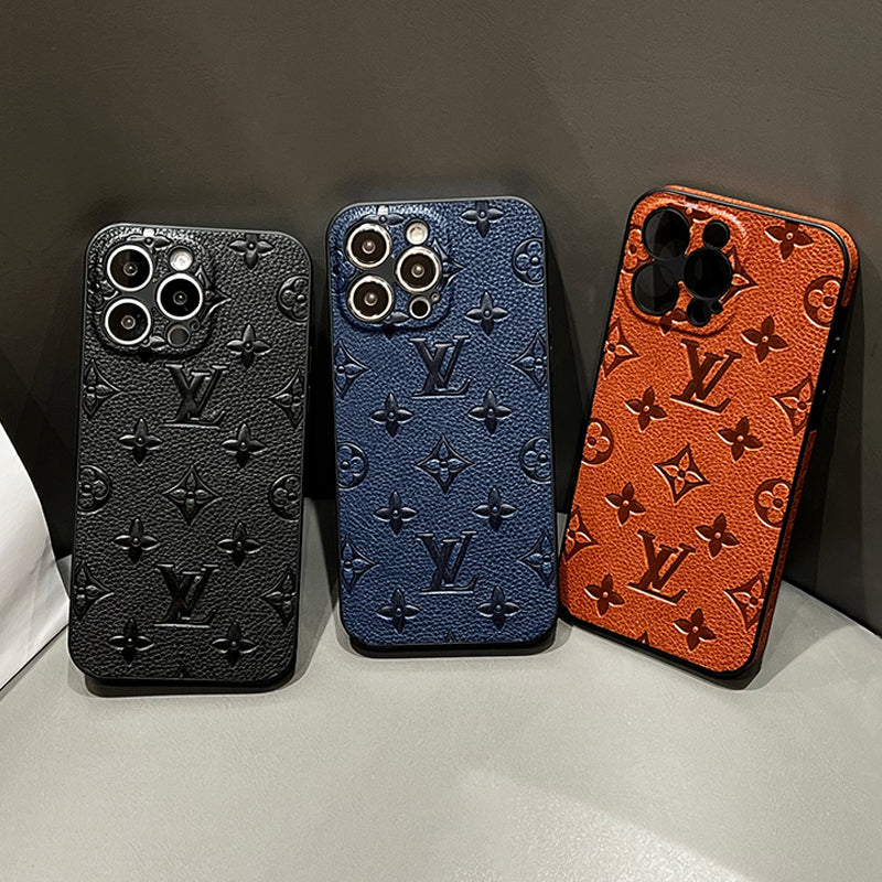 Lyxigt färgläderfodral för iPhone